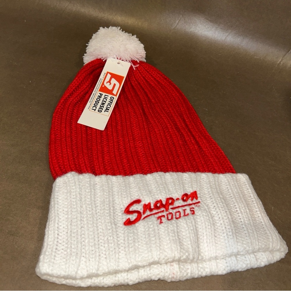 Snap Red and White Pom-Pom Beanie 13 available